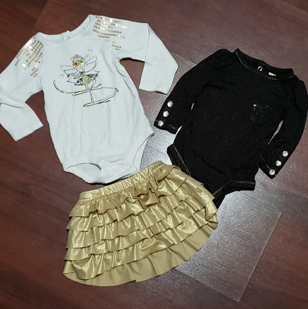 Amy Coe Infant Gold Skirt and Onsie Bundle